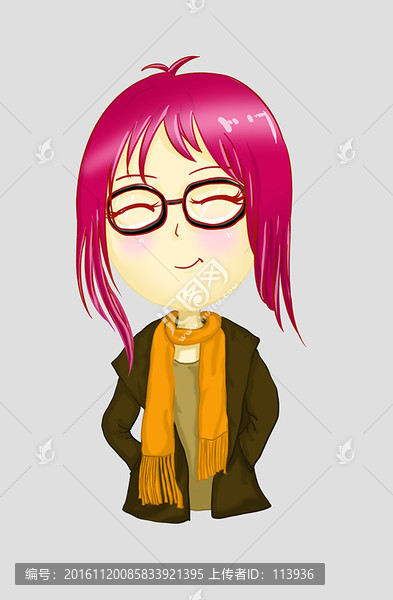 卡通眼鏡妹