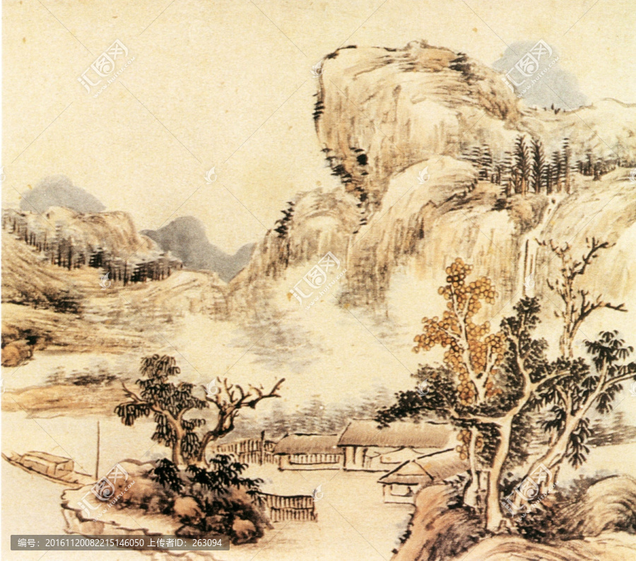 蔡嘉,秋夜讀書圖