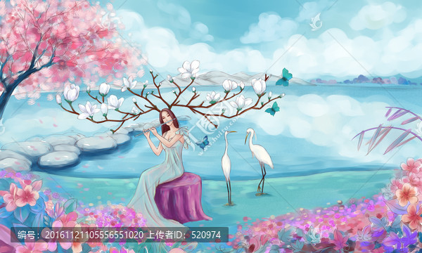 唯美手繪插畫