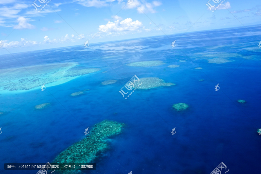 海景浅海环礁珊瑚礁浅滩大堡礁