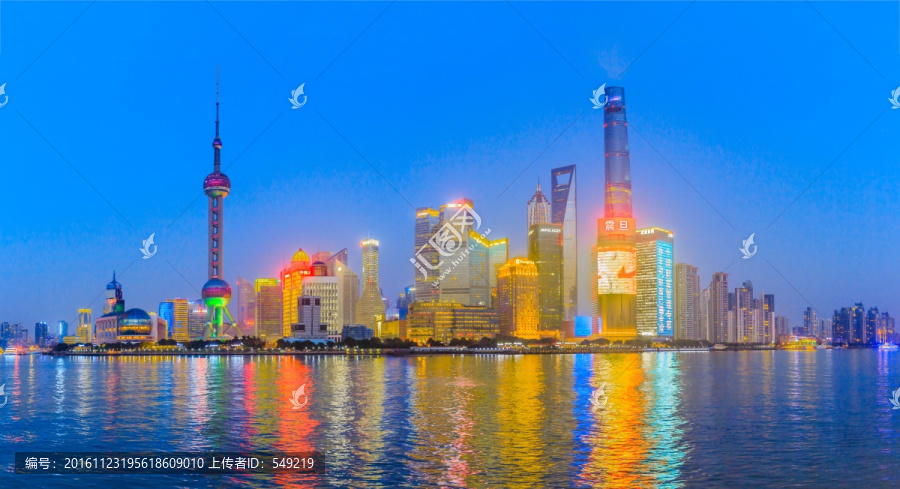 上海外滩夜景全景,大画幅