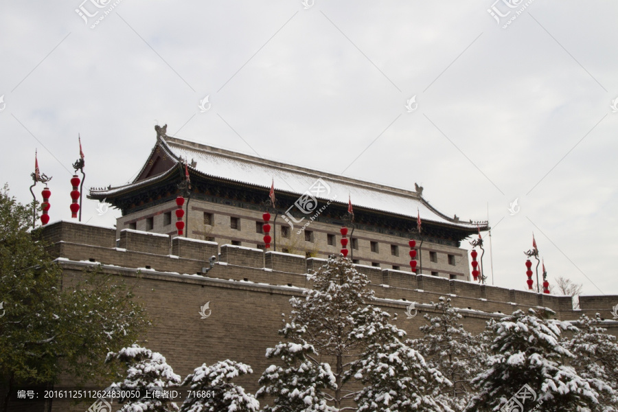 箭楼,,西安永宁门雪景