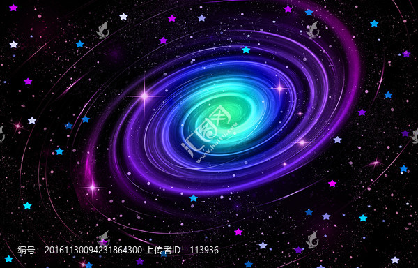 星空,彩色漩渦