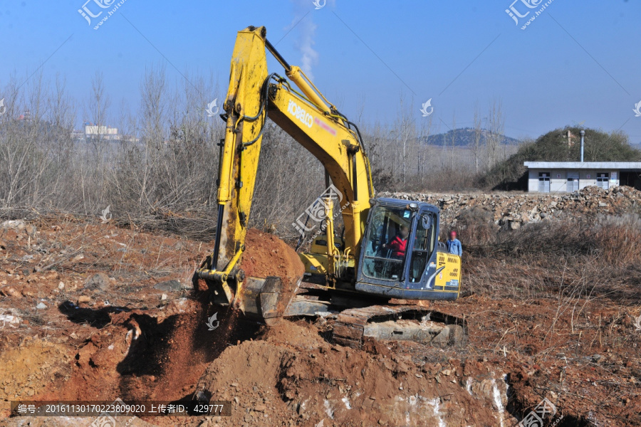 开挖,挖掘机,建筑施工