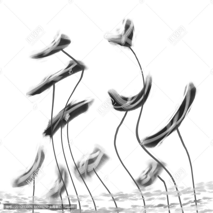 荷塘,裝飾畫,合層