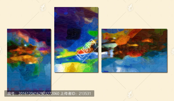 三聯(lián)畫,無框畫,抽象畫