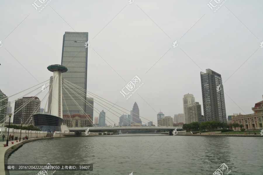 天津李公楼桥,海河风光