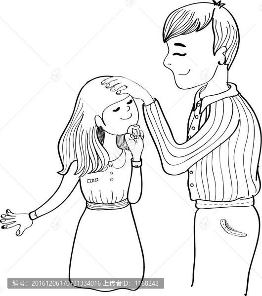父女兄妹摸頭殺矢量插畫