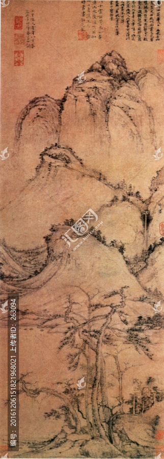 曹知白,疏松幽岫圖