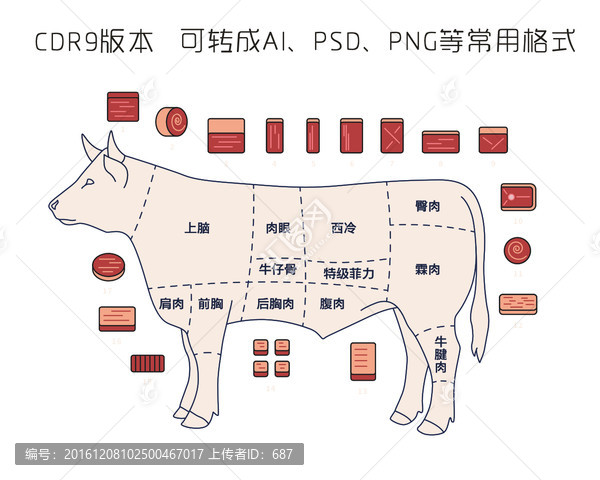 牛肉分部圖