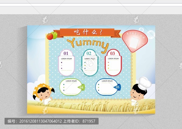 幼兒園食譜展板