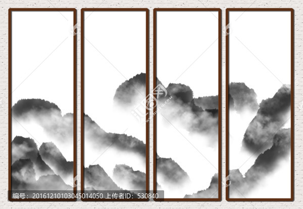 四聯(lián)水墨山水畫(huà)