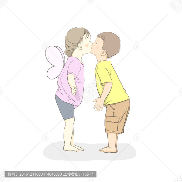 兒童插畫,兩小無猜
