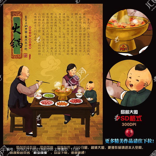 重慶火鍋畫,古代人物,飲食文化
