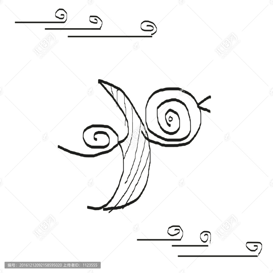 線(xiàn)條裝飾畫(huà),小鳥(niǎo),合層