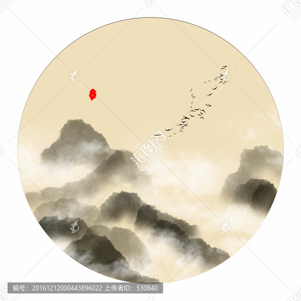圓形小品畫(huà),古風(fēng)裝飾畫(huà)