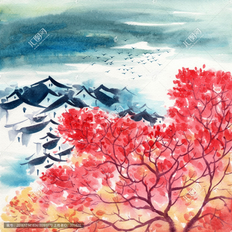 江南水鄉(xiāng)水彩畫(huà)素材