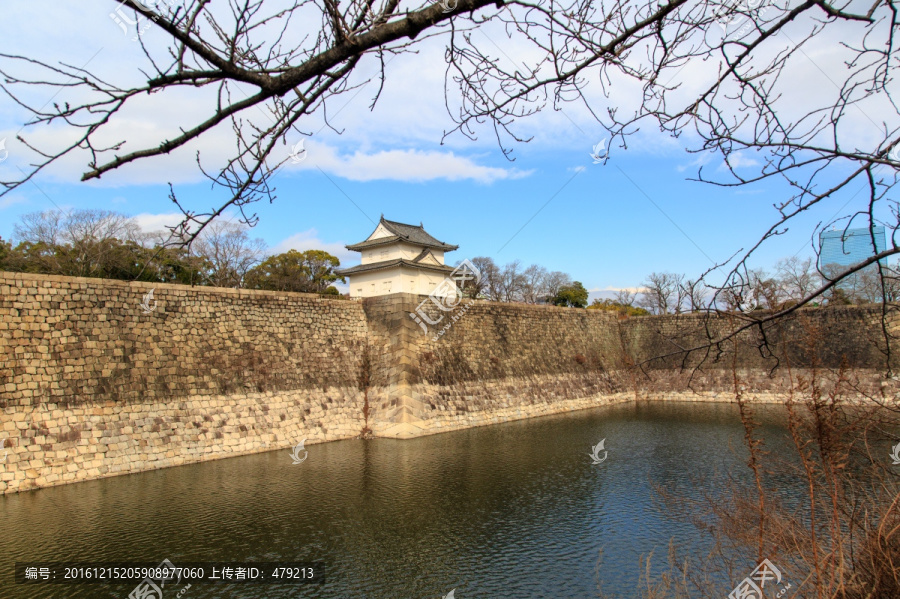 大阪城天守阁城墙护城河