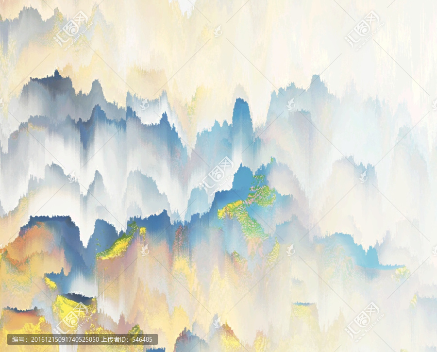 青綠山水,水墨,合層