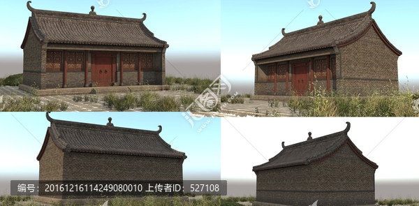 3DSMAX模型民居磚房