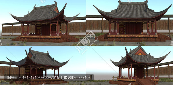 3D模型中國(guó)古典建筑戲臺(tái)