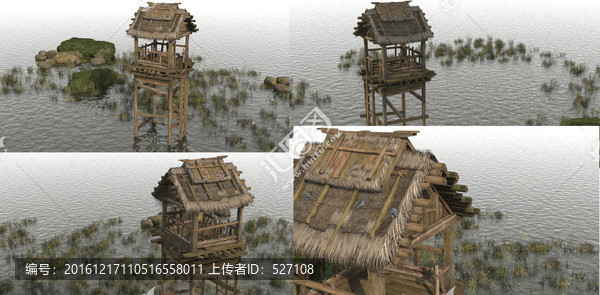 3D模型中國古典建筑水上建筑