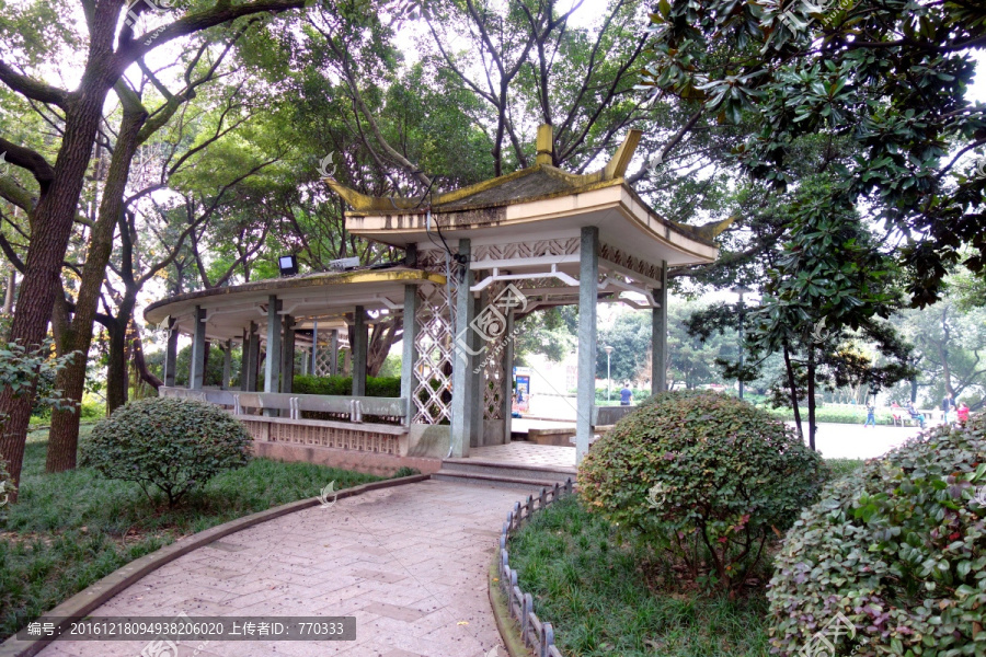 重庆枇杷山公园,凉亭,长廊