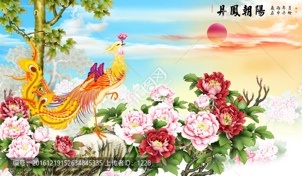 朝陽,梧桐,丹鳳朝陽