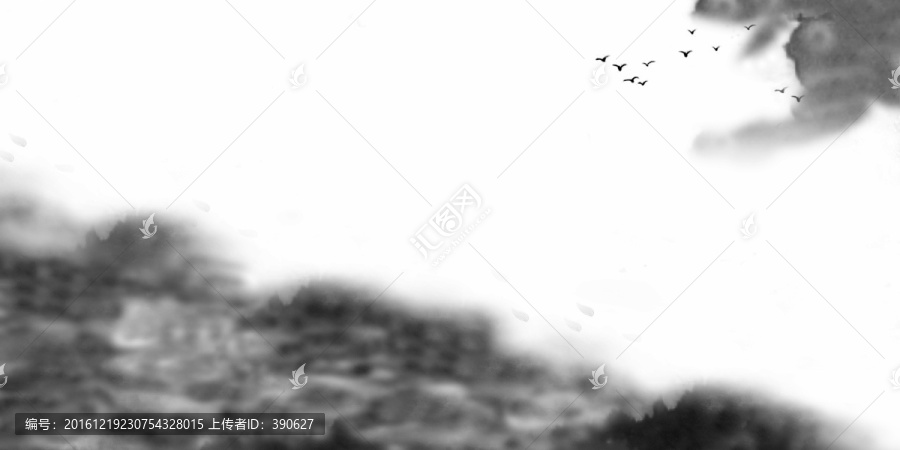 水墨山水圖,不分層