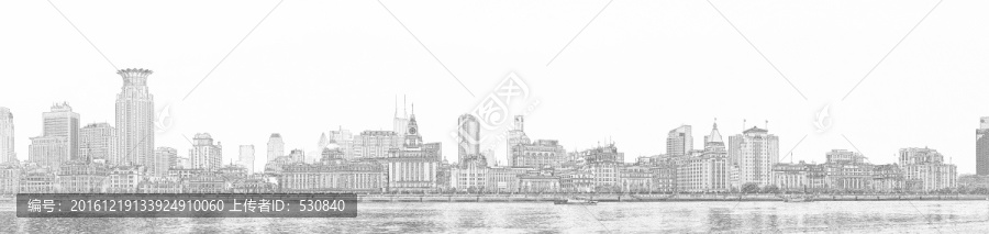 上海外灘建筑線描