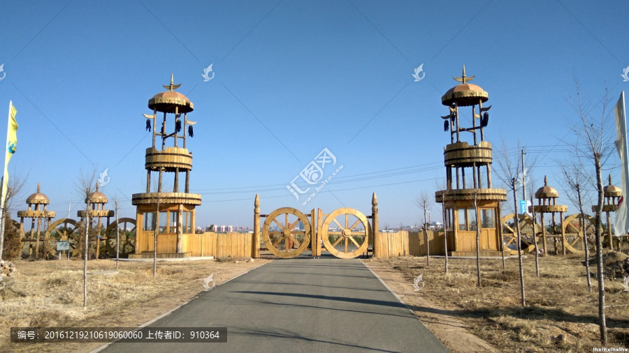 蒙古大营围墙，成吉思汗岗楼