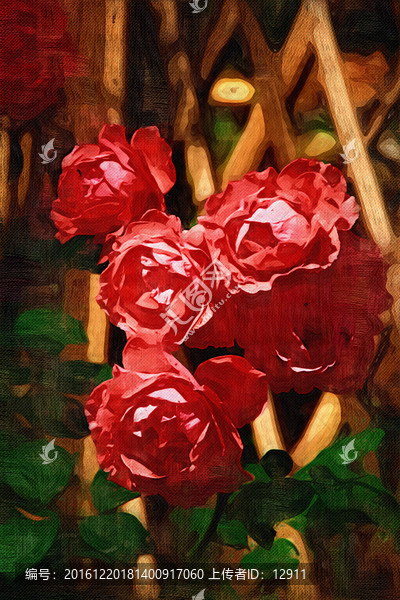 花卉油畫,玫瑰花