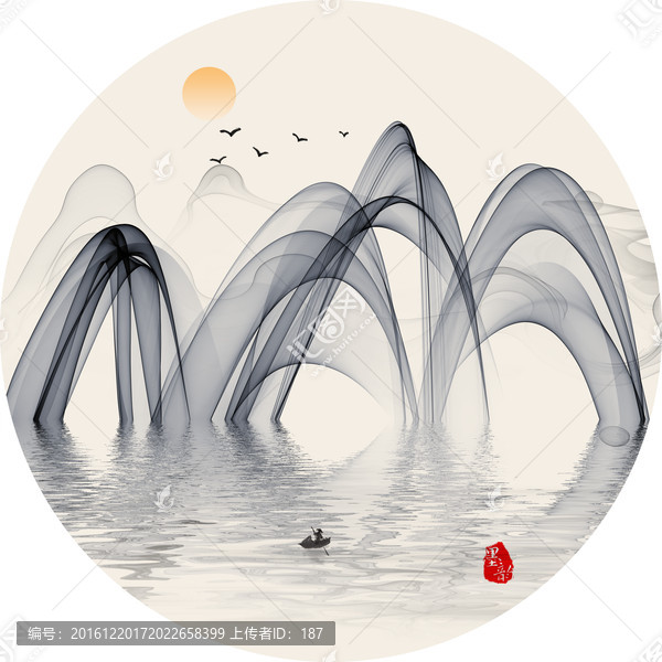 抽象禪境山水