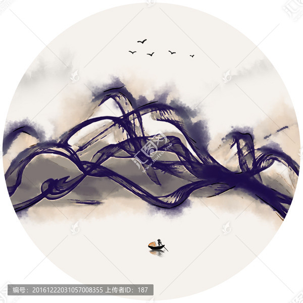 抽象潑墨山水,抽象寫意