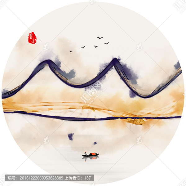 簡(jiǎn)約抽象意境山水,禪意墨韻