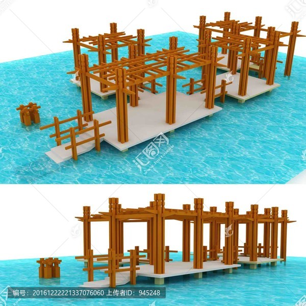 水上小廊架模型设计