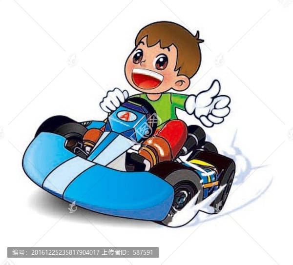 玩卡丁車(chē)的男孩子