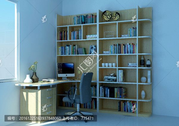 書桌帶書柜