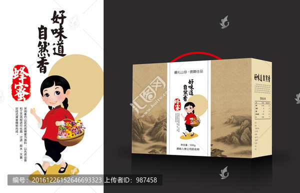 蜂蜜包裝展開圖