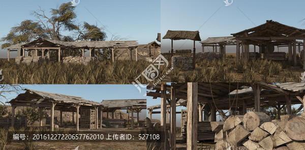 3Dmax墨西哥荒野伐木場