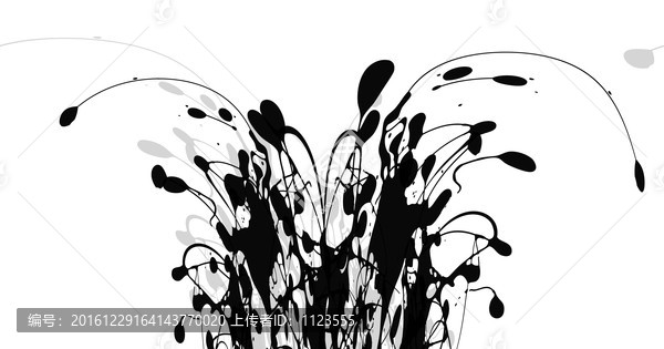 黑白裝飾,花草圖,合層