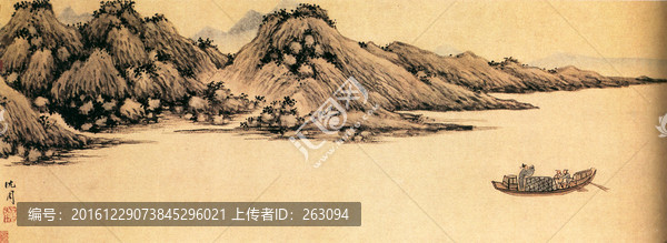 沈周,京江送別圖