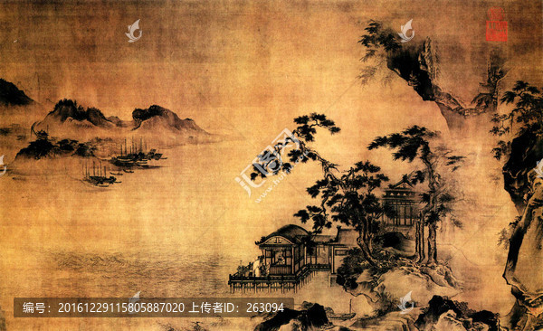 王諤,江閣遠(yuǎn)眺圖