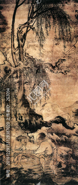 鄭文林,柳蔭人物圖