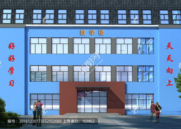 學(xué)校教學(xué)樓入口效果圖