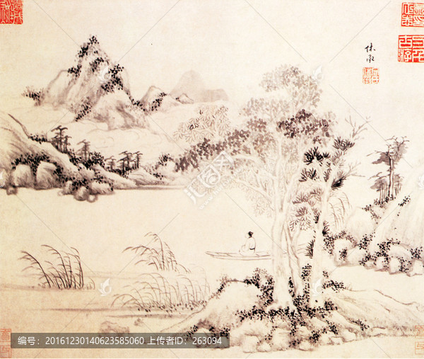 文嘉,山水花卉圖