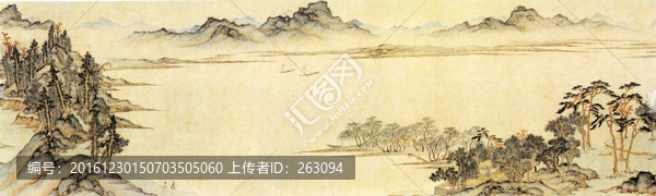 文伯仁,秋山游覽圖