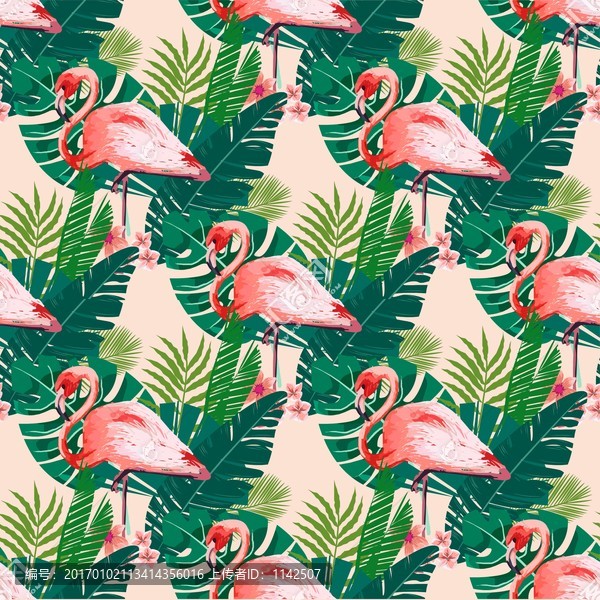 火烈鳥連續(xù)圖案