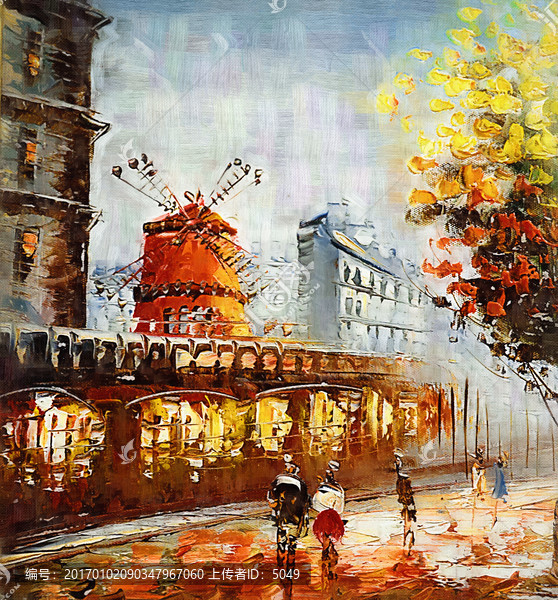 油畫,荷蘭小鎮(zhèn)