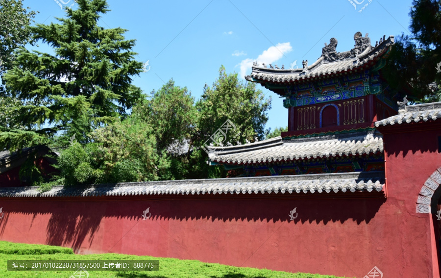 白马寺红墙青瓦建筑